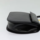 Salvatore Ferragamo Gancini Hand Bag Leather 2way Black Gold Auth 119166-4