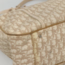 Christian Dior Romantic Chain Trotter Canvas Shoulder Bag PVC Beige Auth 119181-14