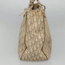 Christian Dior Romantic Chain Trotter Canvas Shoulder Bag PVC Beige Auth 119181-4