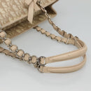 Christian Dior Romantic Chain Trotter Canvas Shoulder Bag PVC Beige Auth 119181-7