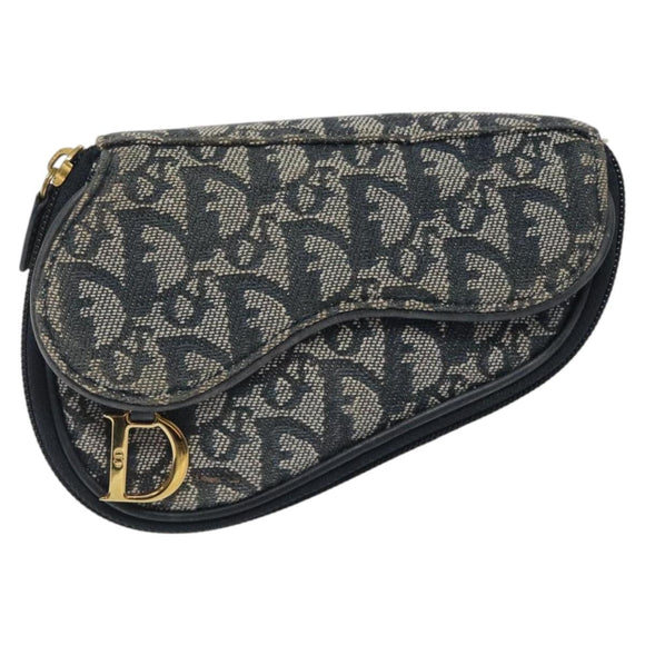 Christian Dior Trotter Canvas Pouch Navy Auth 119182