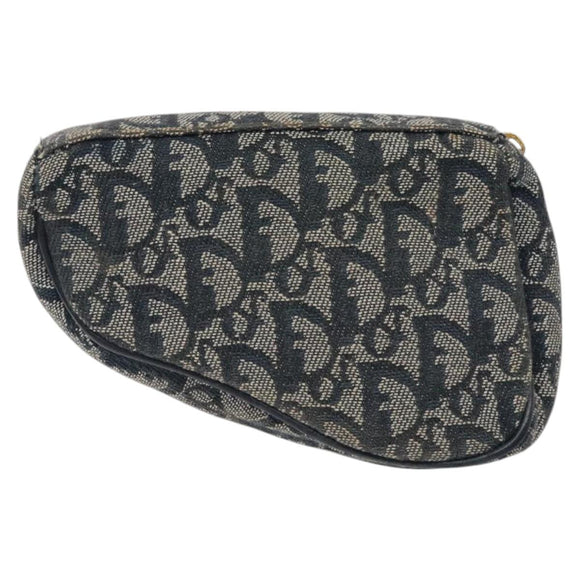 Christian Dior Trotter Canvas Pouch Navy Auth 119182