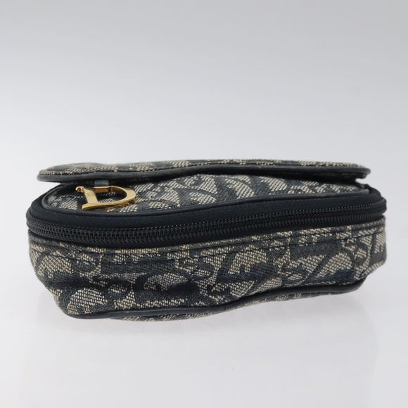 Christian Dior Trotter Canvas Pouch Navy Auth 119182