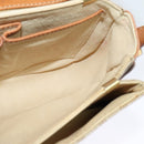 CELINE Macadam Canvas Shoulder Bag PVC Beige Gold Auth 119185-20