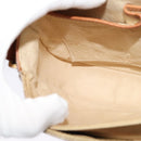 CELINE Macadam Canvas Shoulder Bag PVC Beige Gold Auth 119185-21