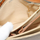 CELINE Macadam Canvas Shoulder Bag PVC Beige Gold Auth 119185-22