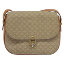 CELINE Macadam Canvas Shoulder Bag PVC Beige Gold Auth 119185-13