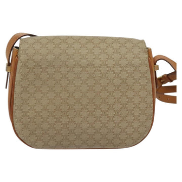 CELINE Macadam Canvas Shoulder Bag PVC Beige Gold Auth 119185 - 0