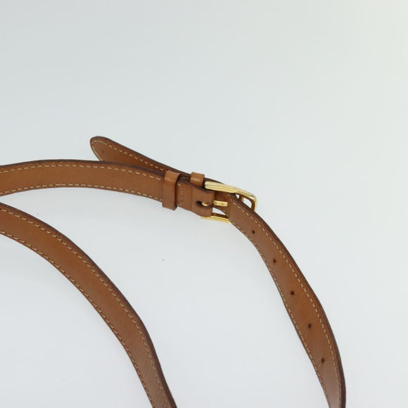 CELINE Macadam Canvas Shoulder Bag PVC Beige Gold Auth 119185