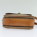 CELINE Macadam Canvas Shoulder Bag PVC Beige Gold Auth 119185-5