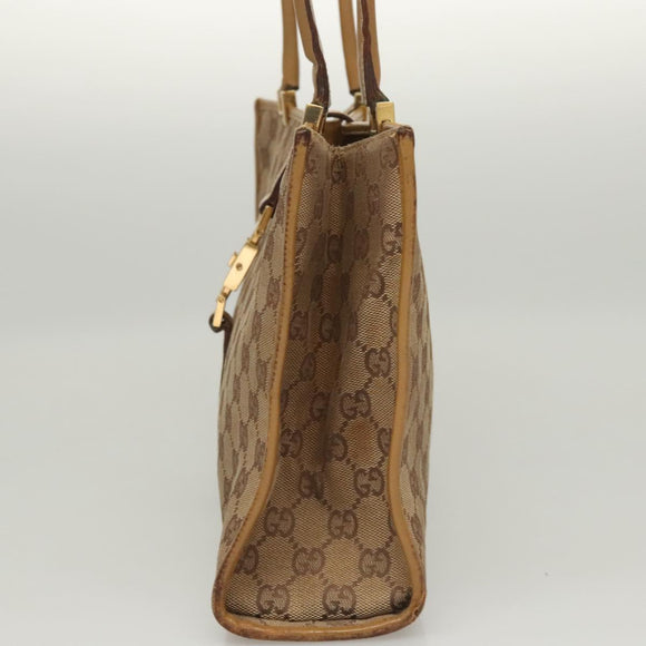 GUCCI GG Canvas Jackie Shoulder Bag Beige Gold 002 1073 3444 Auth 119187