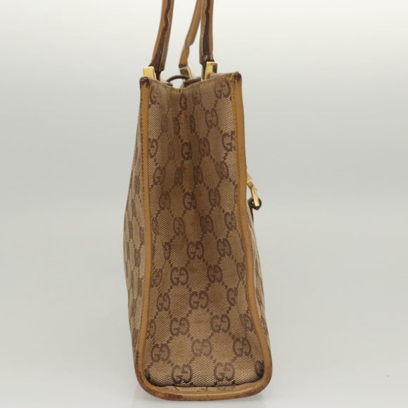 GUCCI GG Canvas Jackie Shoulder Bag Beige Gold 002 1073 3444 Auth 119187