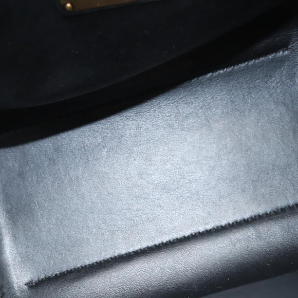 Salvatore Ferragamo Gancini Hand Bag Suede Gold Black Auth 119192