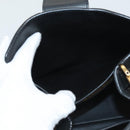 Salvatore Ferragamo Gancini Hand Bag Suede Gold Black Auth 119192-21