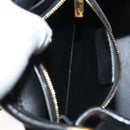 Salvatore Ferragamo Gancini Hand Bag Suede Gold Black Auth 119192-11