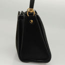 Salvatore Ferragamo Gancini Hand Bag Suede Gold Black Auth 119192-3