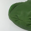 BVLGARI Chandra Hand Bag Leather Gold Green Auth 119194-9