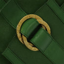 BVLGARI Chandra Hand Bag Leather Gold Green Auth 119194-10