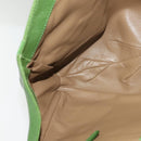 BVLGARI Chandra Hand Bag Leather Gold Green Auth 119194-19