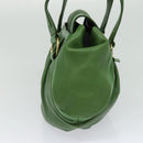 BVLGARI Chandra Hand Bag Leather Gold Green Auth 119194-4