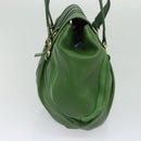 BVLGARI Chandra Hand Bag Leather Gold Green Auth 119194-5