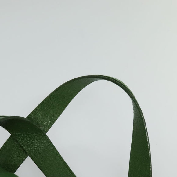 BVLGARI Chandra Hand Bag Leather Gold Green Auth 119194