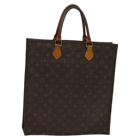 LOUIS VUITTON Monogram Sac Plat Hand Bag M51140 LV Auth 119195