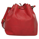 LOUIS VUITTON Epi Petit Noe Shoulder Bag Red M44107 LV Auth 119202-2