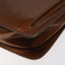 LOUIS VUITTON Monogram Vernis Motto Accessory Pouch Bronze M91138 LV Auth 119204-8