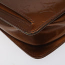 LOUIS VUITTON Monogram Vernis Motto Accessory Pouch Bronze M91138 LV Auth 119204-15