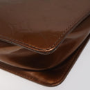 LOUIS VUITTON Monogram Vernis Motto Accessory Pouch Bronze M91138 LV Auth 119204-16