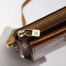 LOUIS VUITTON Monogram Vernis Motto Accessory Pouch Bronze M91138 LV Auth 119204-19
