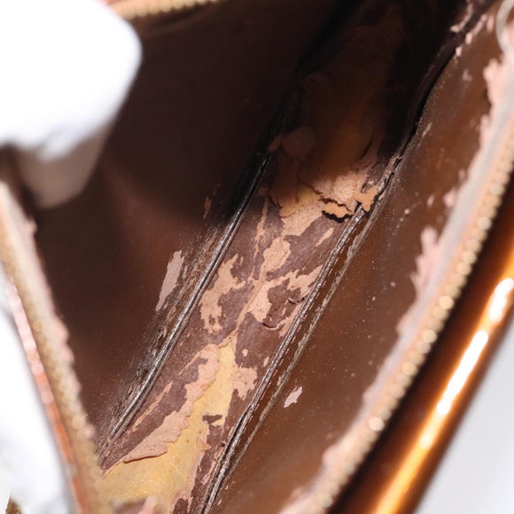 LOUIS VUITTON Monogram Vernis Motto Accessory Pouch Bronze M91138 LV Auth 119204