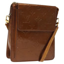 LOUIS VUITTON Monogram Vernis Motto Accessory Pouch Bronze M91138 LV Auth 119204-1