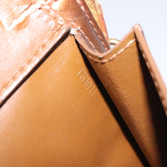 LOUIS VUITTON Monogram Vernis Motto Accessory Pouch Bronze M91138 LV Auth 119204