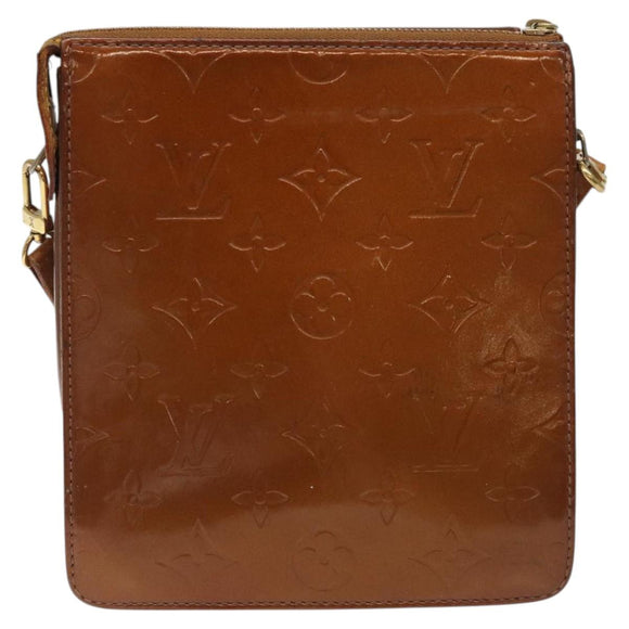 LOUIS VUITTON Monogram Vernis Motto Accessory Pouch Bronze M91138 LV Auth 119204
