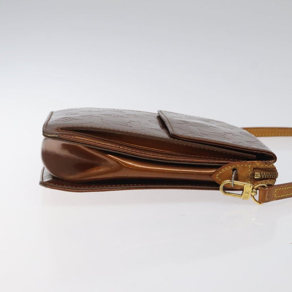 LOUIS VUITTON Monogram Vernis Motto Accessory Pouch Bronze M91138 LV Auth 119204