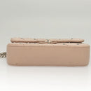 Miu Miu Chain Shoulder Bag Leather Pink Silver Auth 119207-5