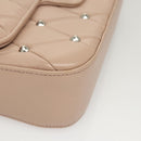 Miu Miu Chain Shoulder Bag Leather Pink Silver Auth 119207-15