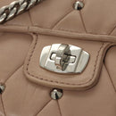 Miu Miu Chain Shoulder Bag Leather Pink Silver Auth 119207-19