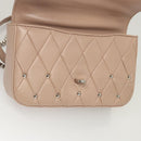 Miu Miu Chain Shoulder Bag Leather Pink Silver Auth 119207-20