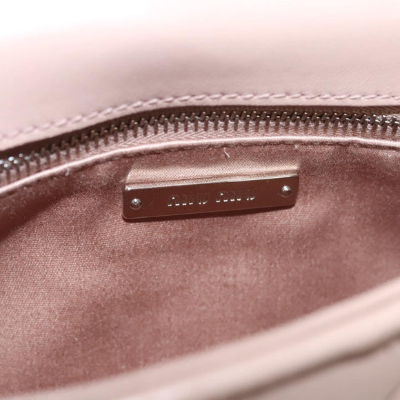 Miu Miu Chain Shoulder Bag Leather Pink Silver Auth 119207