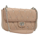 Miu Miu Chain Shoulder Bag Leather Pink Silver Auth 119207-1