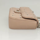 Miu Miu Chain Shoulder Bag Leather Pink Silver Auth 119207-3