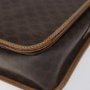 CELINE Macadam Canvas Shoulder Bag PVC Leather Brown Gold Auth 119211-9