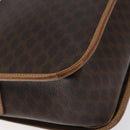 CELINE Macadam Canvas Shoulder Bag PVC Leather Brown Gold Auth 119211-17