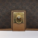 CELINE Macadam Canvas Umhängetasche PVC Leder Braun Gold Auth 119211-18