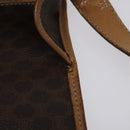 CELINE Macadam Canvas Shoulder Bag PVC Leather Brown Gold Auth 119211-10