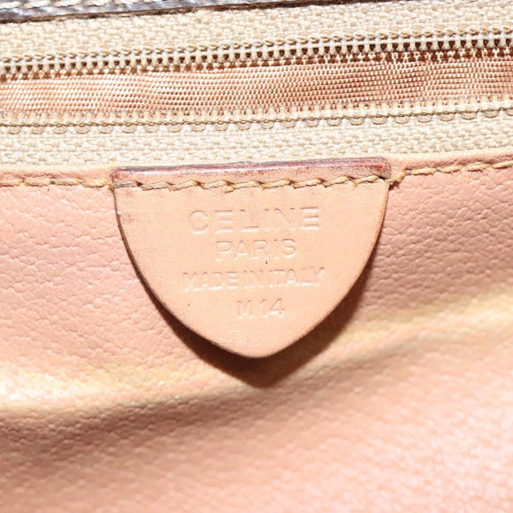 CELINE Macadam Canvas Shoulder Bag PVC Leather Brown Gold Auth 119211