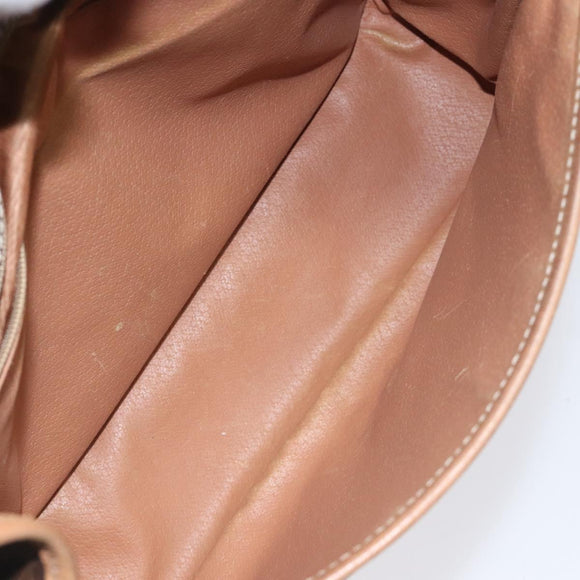 CELINE Macadam Canvas Shoulder Bag PVC Leather Brown Gold Auth 119211